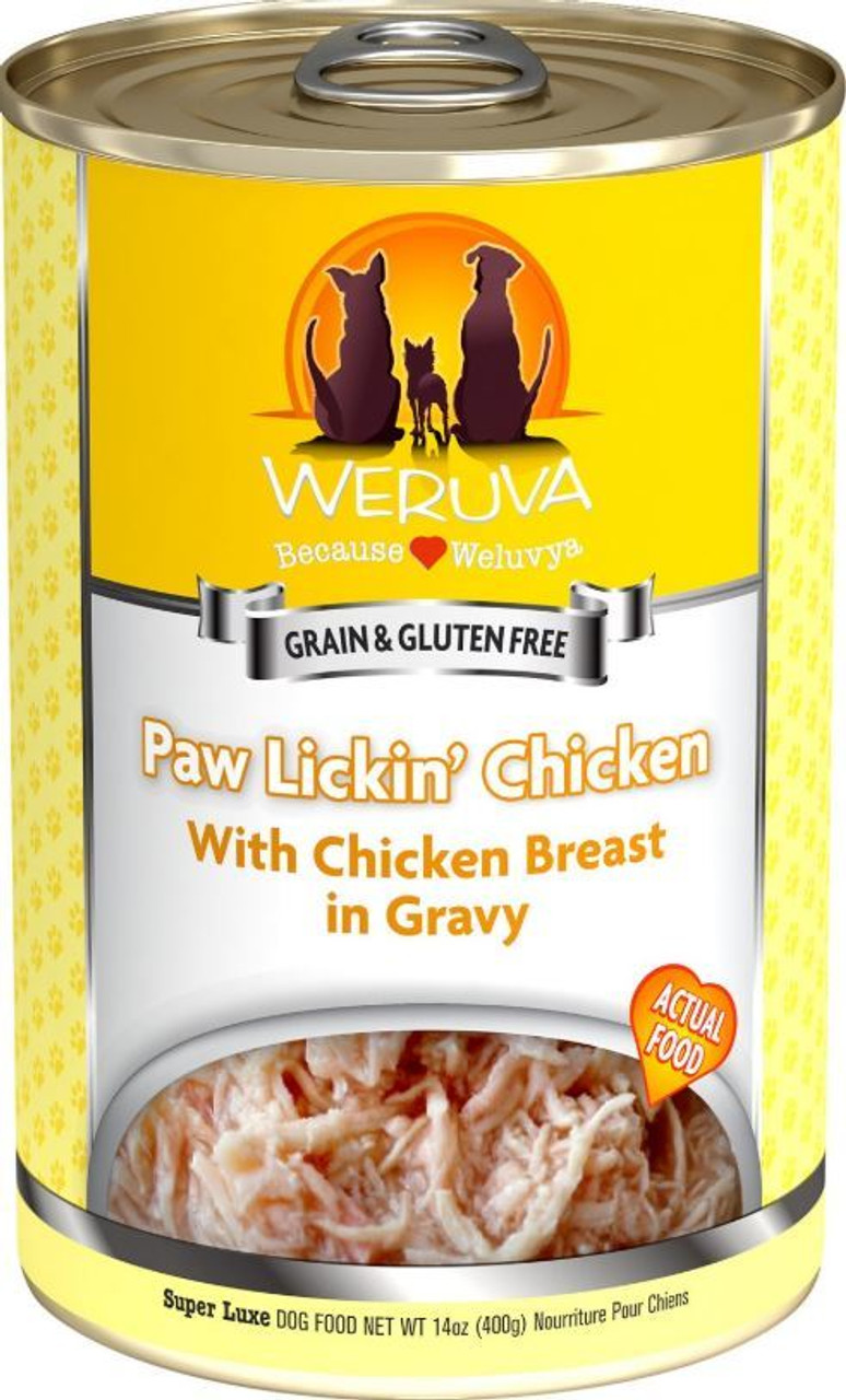 Weruva Paw Lickin' Chicken In Gravy Canned Dog Food， 14 Oz.