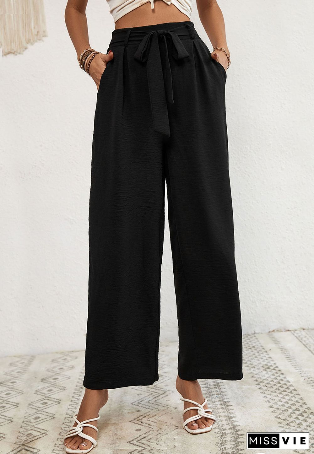 Tie Waist Classic Pants