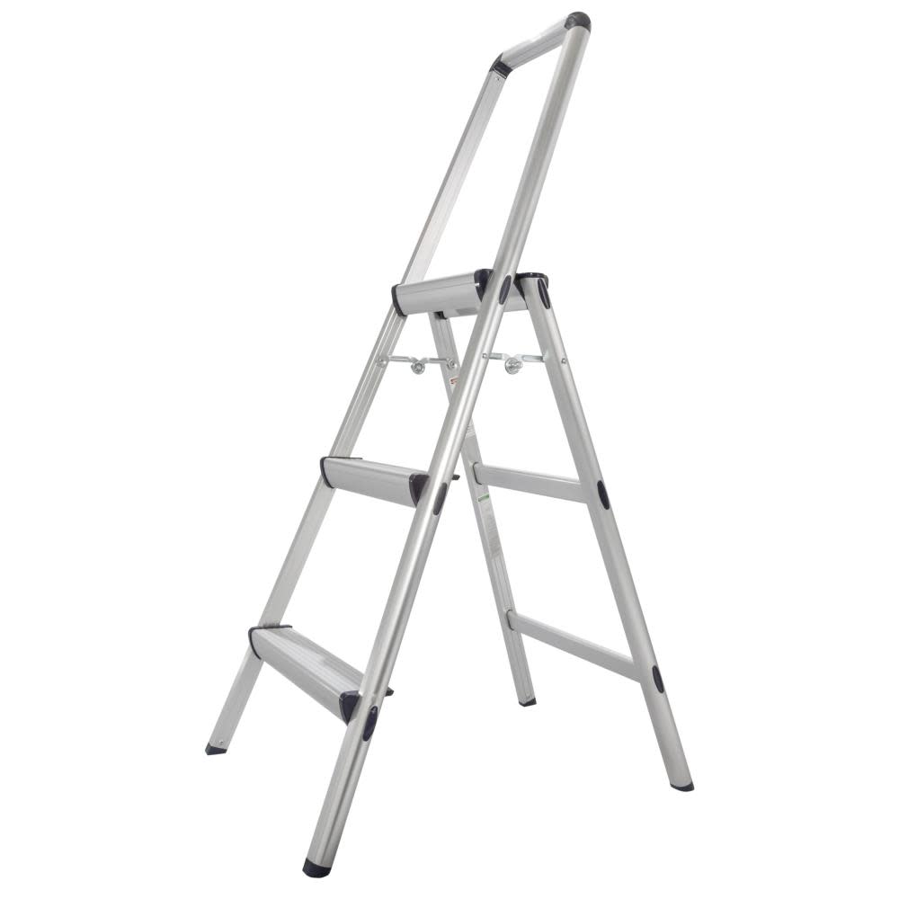 3-Step 225-lb Load Capacity Silver Aluminum Step Stool