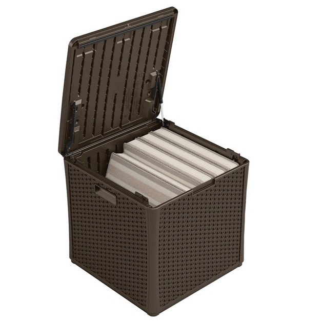 Suncast Storage Cube Resin Wicker 60 Gallon