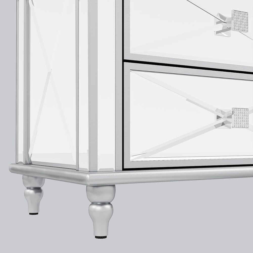 Modern 6 Drawer Mirrored Storage Chest Dresser Sideboard Cabinet