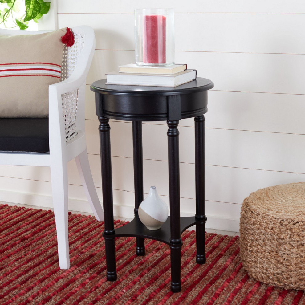 Parlan Round Accent Table Black   Traditional   Side Tables And End Tables   by AED Luxury Home Decor  Houzz