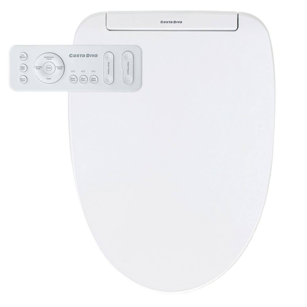 Casta Diva Electric Smart Bidet Seat for Elongated Toilets with Remote Control in White CD-BT01