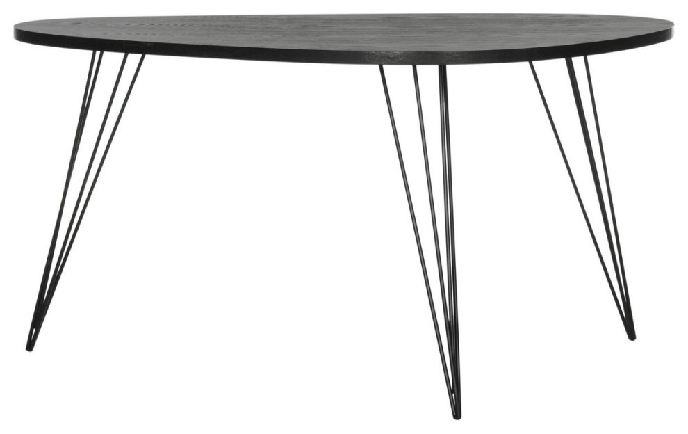 Maya Retro Mid Century Wood Coffee Table Black   Modern   Coffee Tables   by Virgil Stanis Design  Houzz