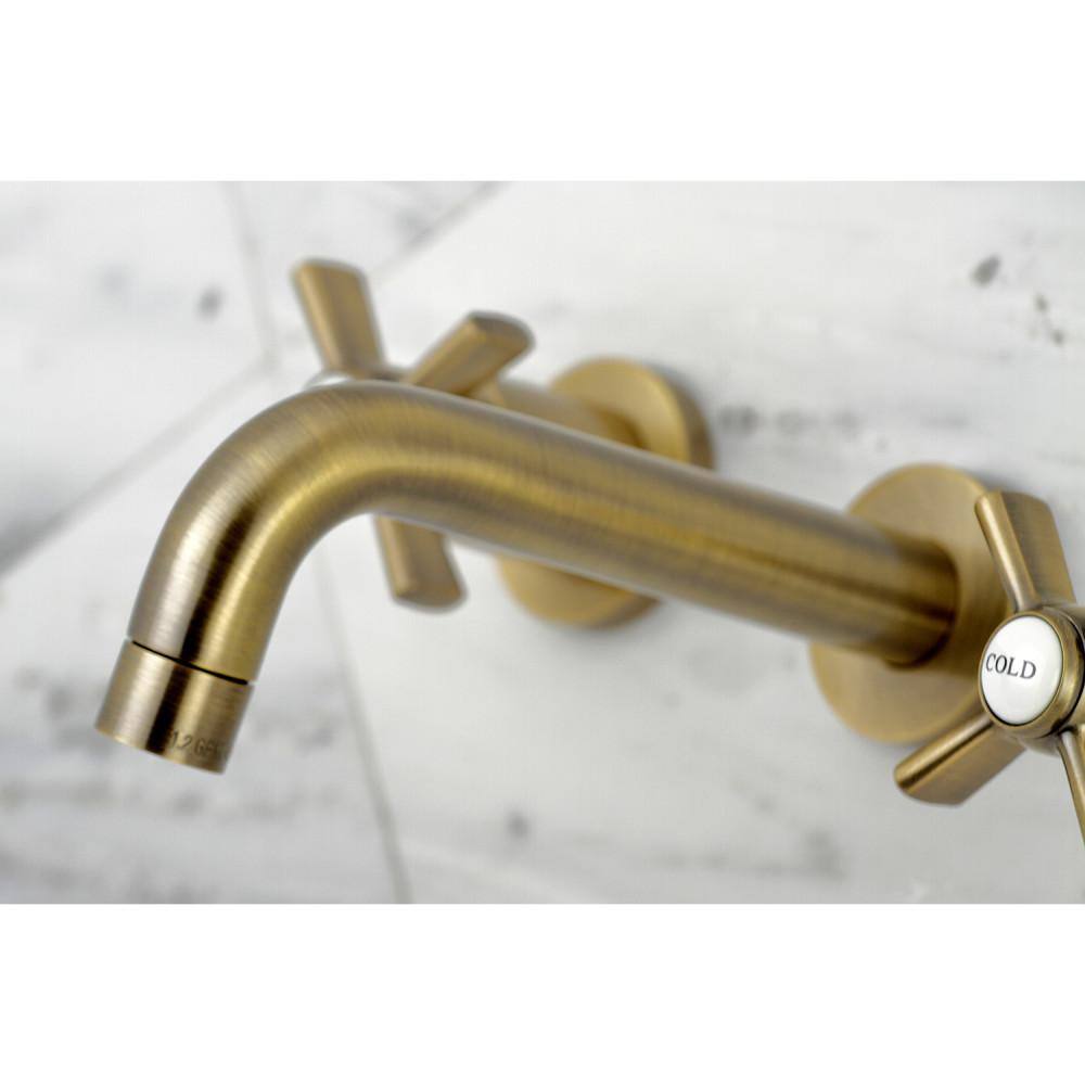 Kingston Brass Millennium 2-Handle Wall-Mount Bathroom Faucets in Antique Brass HKS8123ZX