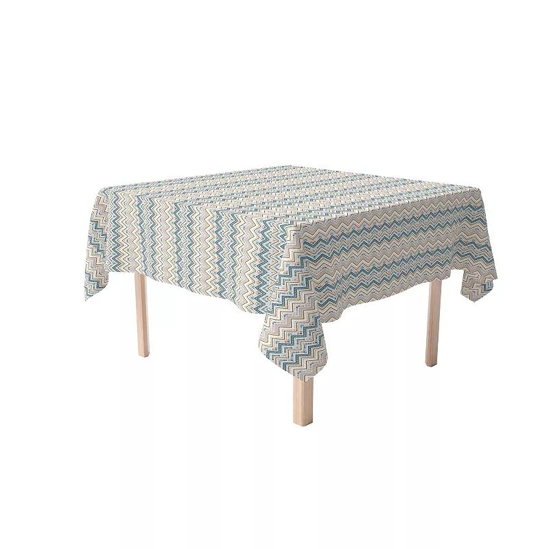 Rectangular Tablecloth， 100% Cotton， Boho Chevron