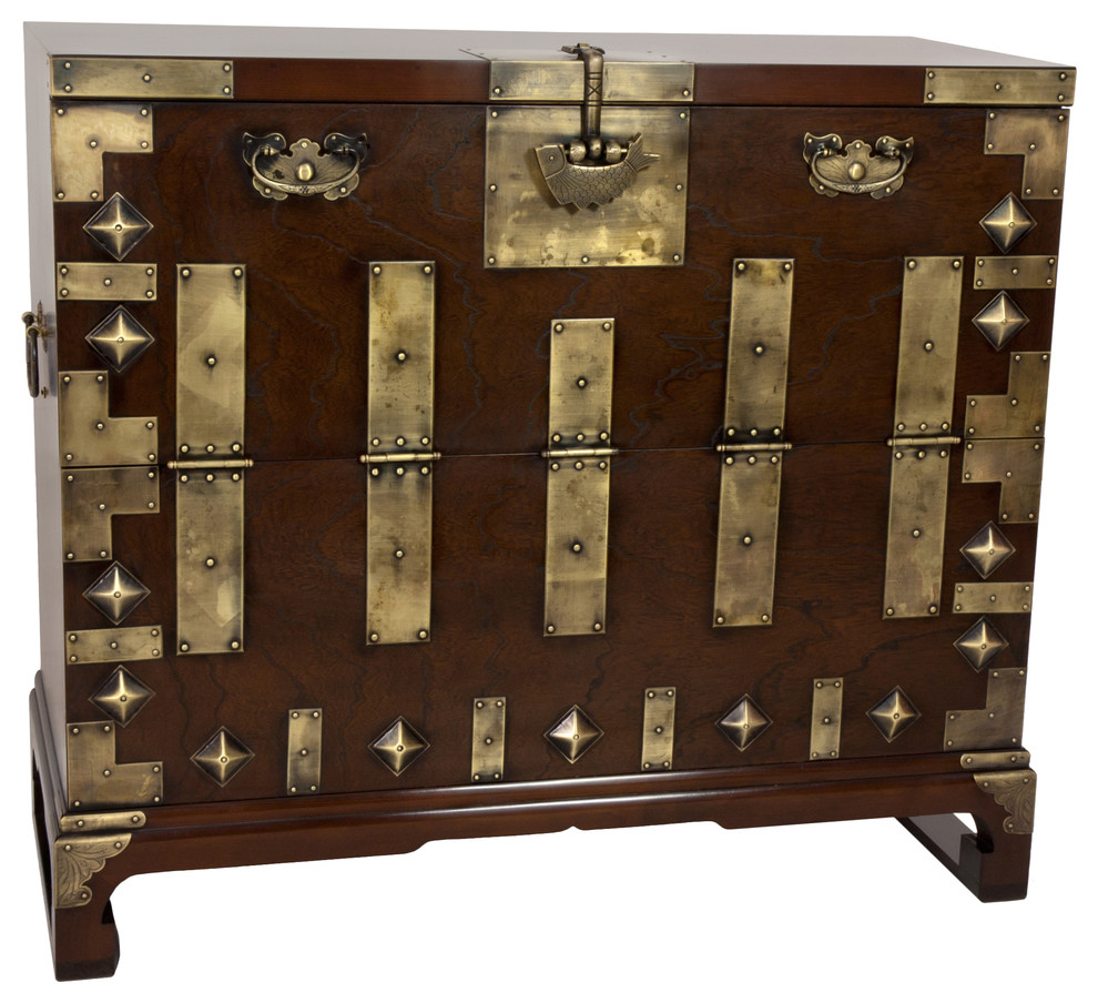 Korean Bandaji Antique Style Blanket Chest   Asian   Accent Chests And Cabinets   by Homesquare  Houzz