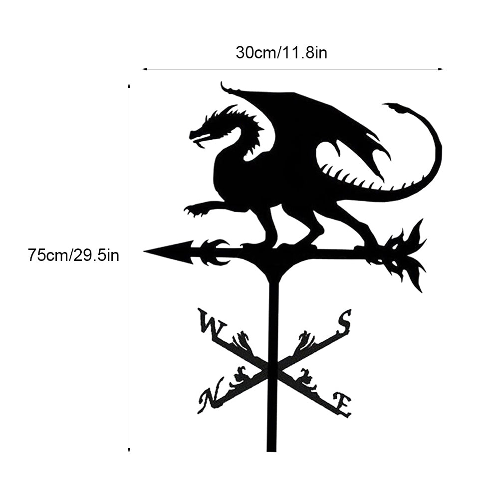 MLfire Retro Weather Vane Stake Wind Direction Indicator Dragon Weathervane Outdoor Roof Garden Yard Decoration