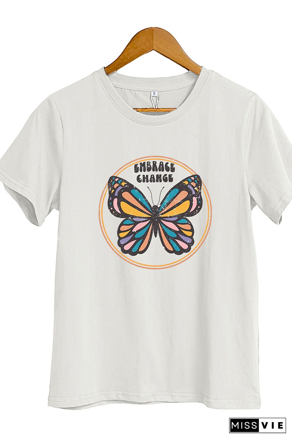 Rock, Boho, Butterfly Print Short Sleeve Graphic Tee Wholesale