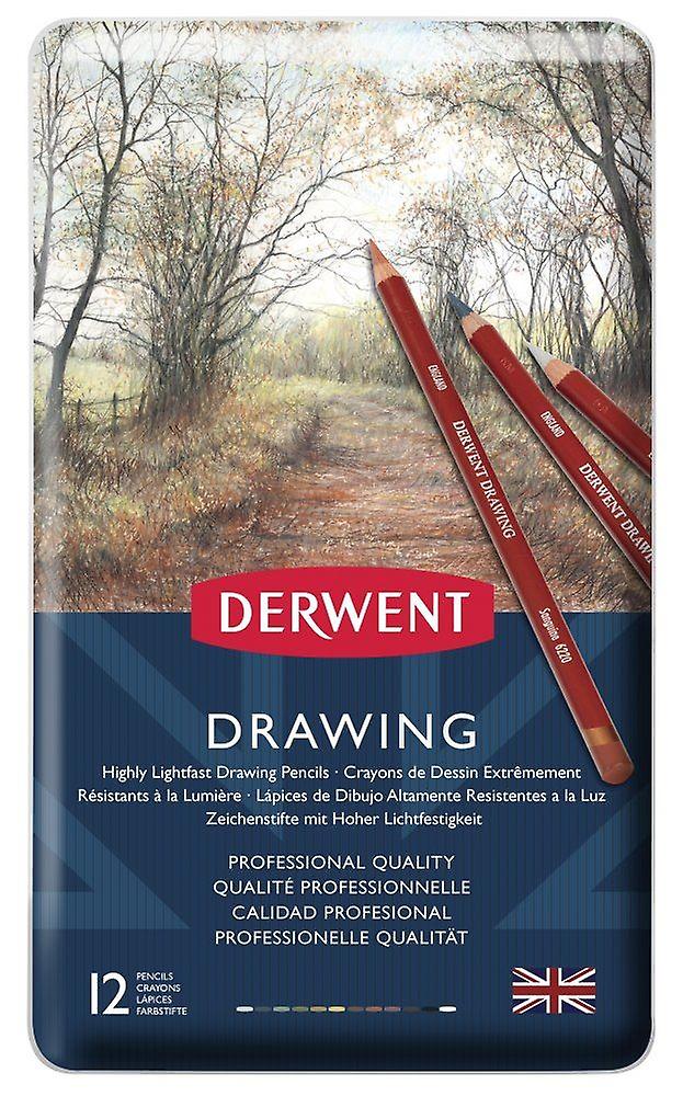 Derwent Drawing Professional Colour Pencils 12 Tin