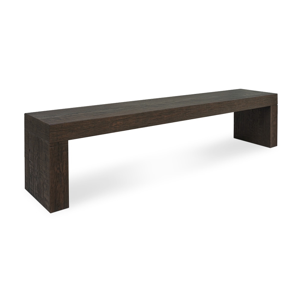 Aurelle Home Eliose Rustic Reclaimed Oak Rectangular Dining Bench