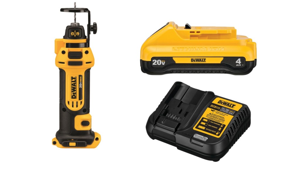 DEWALT 20V MAX Cut Out Tool with Compact 4Ah Battery Starter Kit Bundle