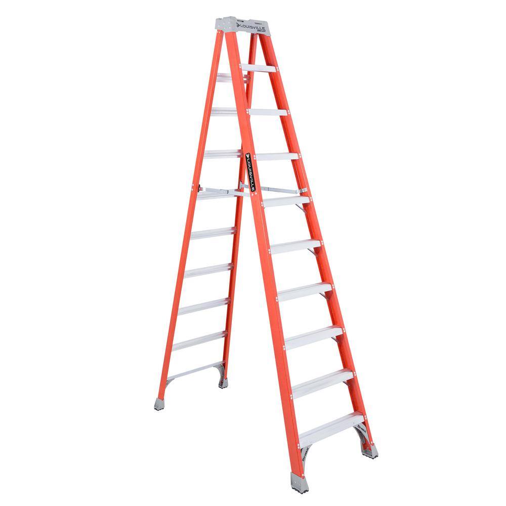 Louisville Ladder 10 ft. Fiberglass Step Ladder with 300 lbs. Load Capacity Type IA Duty Rating FS1510