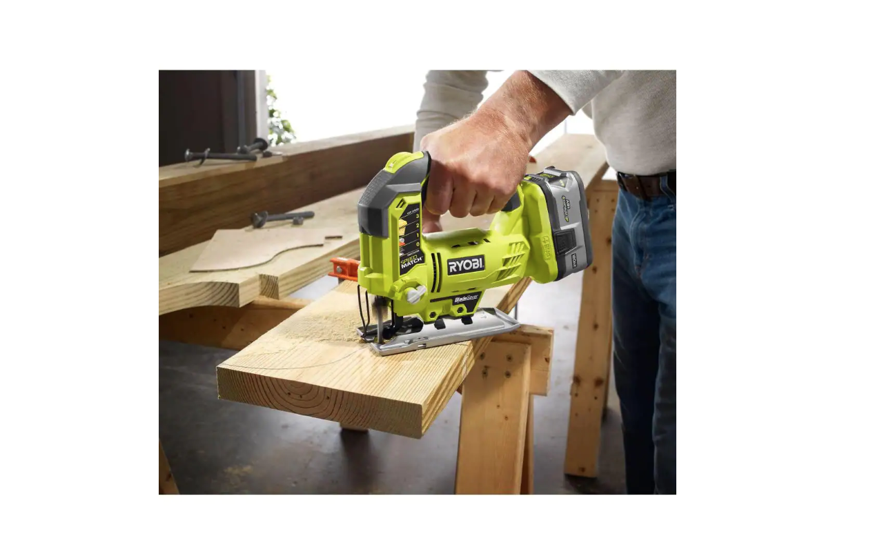 RYOBI P553-P5231 ONE+ 18V Lithium-Ion Cordless 7-1/4 in. Compound Miter Saw and Orbital Jig Saw (Tools Only)