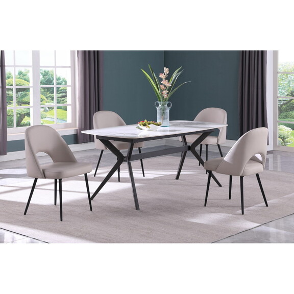 Morden Horse belly shape dining table with metal b...