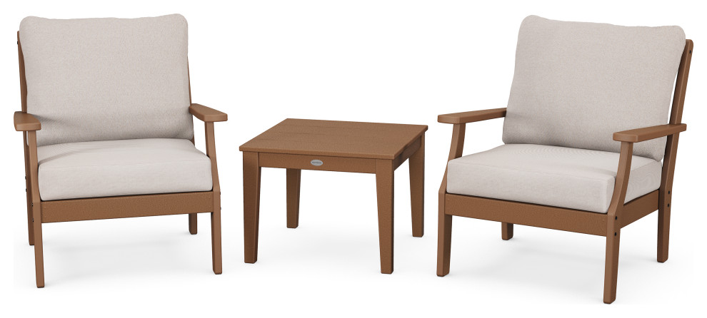 POLYWOOD Braxton 3 Piece Deep Seating Set   Transitional   Outdoor Lounge Sets   by POLYWOOD  Houzz