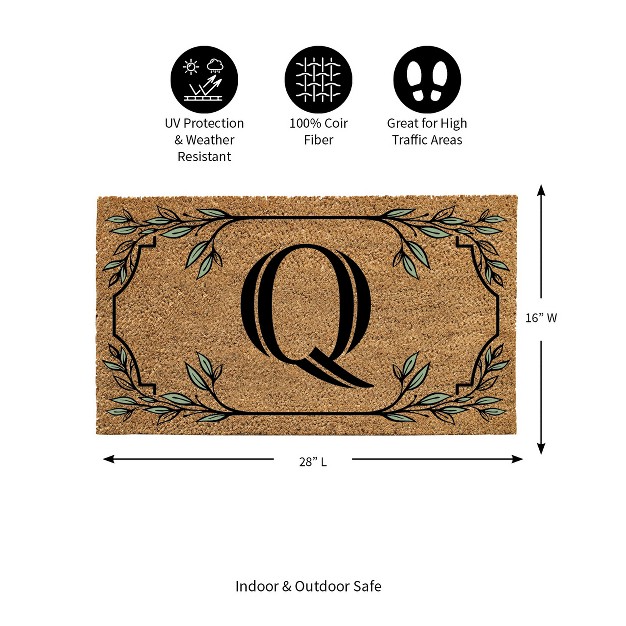 X 16 quot Monogram Coir Mat Letter quot q quot