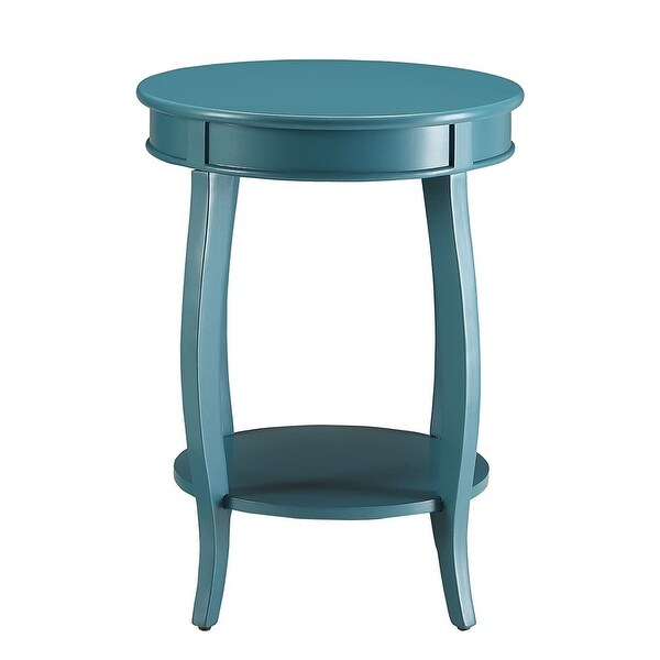 Round Side Table with Bottom Shelf