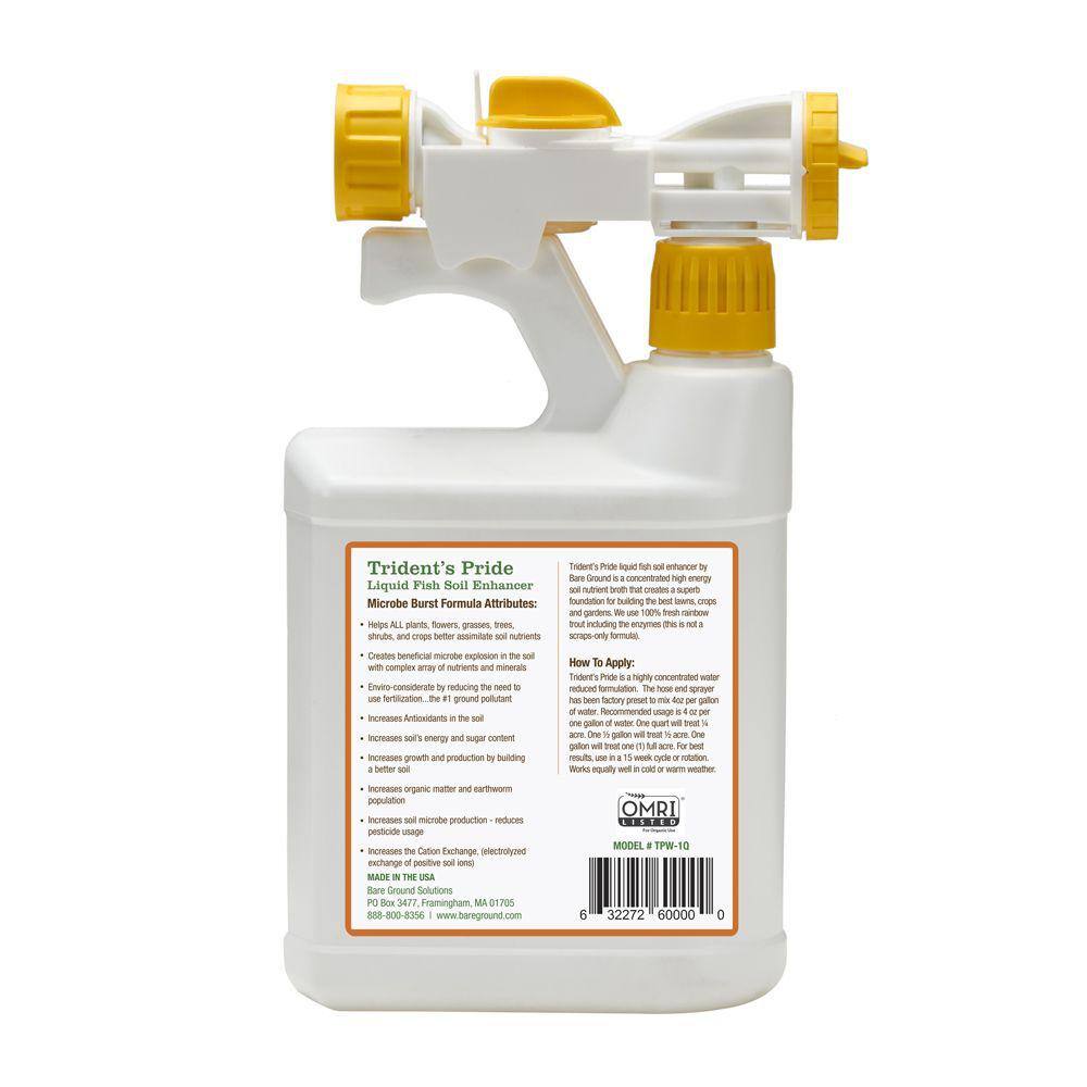 Just Scentsational 32 oz. Organic Ready to Use Tridents Pride Liquid Fish Fertilizer with Hose End Mixing Sprayer TPW-1Q