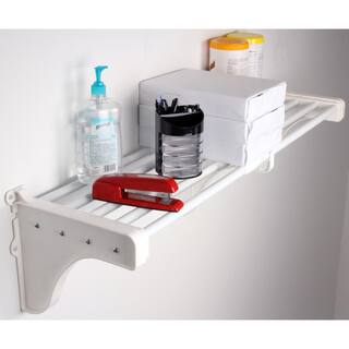 EZ Shelf 40 in. - 75 in. Expandable Metal Shelf in White with 2 End Brackets EZS-SW72-1-2