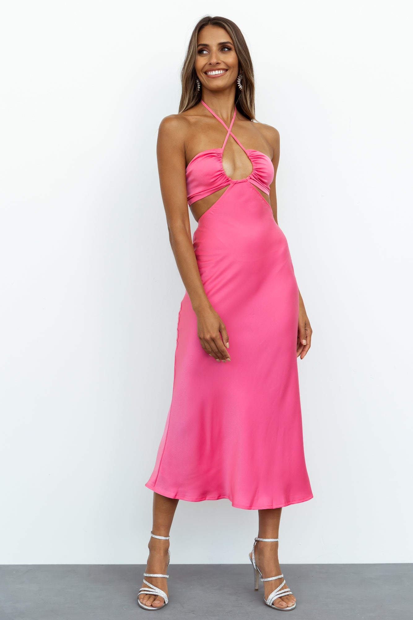 Marina Midi Dress Hot Pink