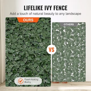 VEVOR Ivy Privacy Fence 59 x 158 in. Artificial Green Wall Screen Greenery Ivy Fence Faux Hedges Vine Leaf Decoration WLSR59X1581PCW4XBV0