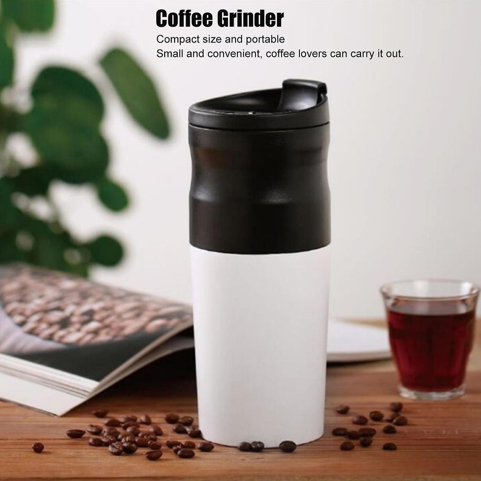 Stainless Steel Electric Coffee Grinder Mini Kitchen Grain Bean Mill Grinding Machine  Portable And Rechargeable[white]