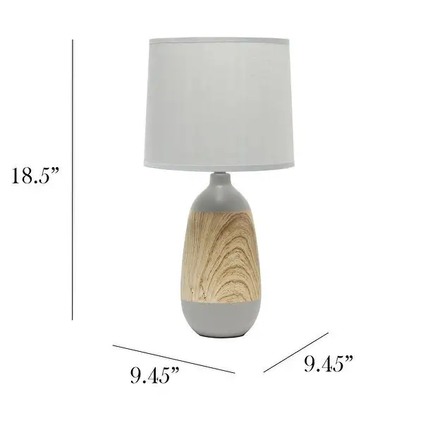 Simple Designs Ceramic Oblong Table Lamp