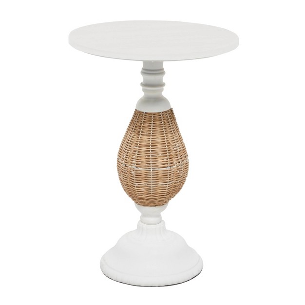 Farmhouse Metal Accent Table White Olivia amp May