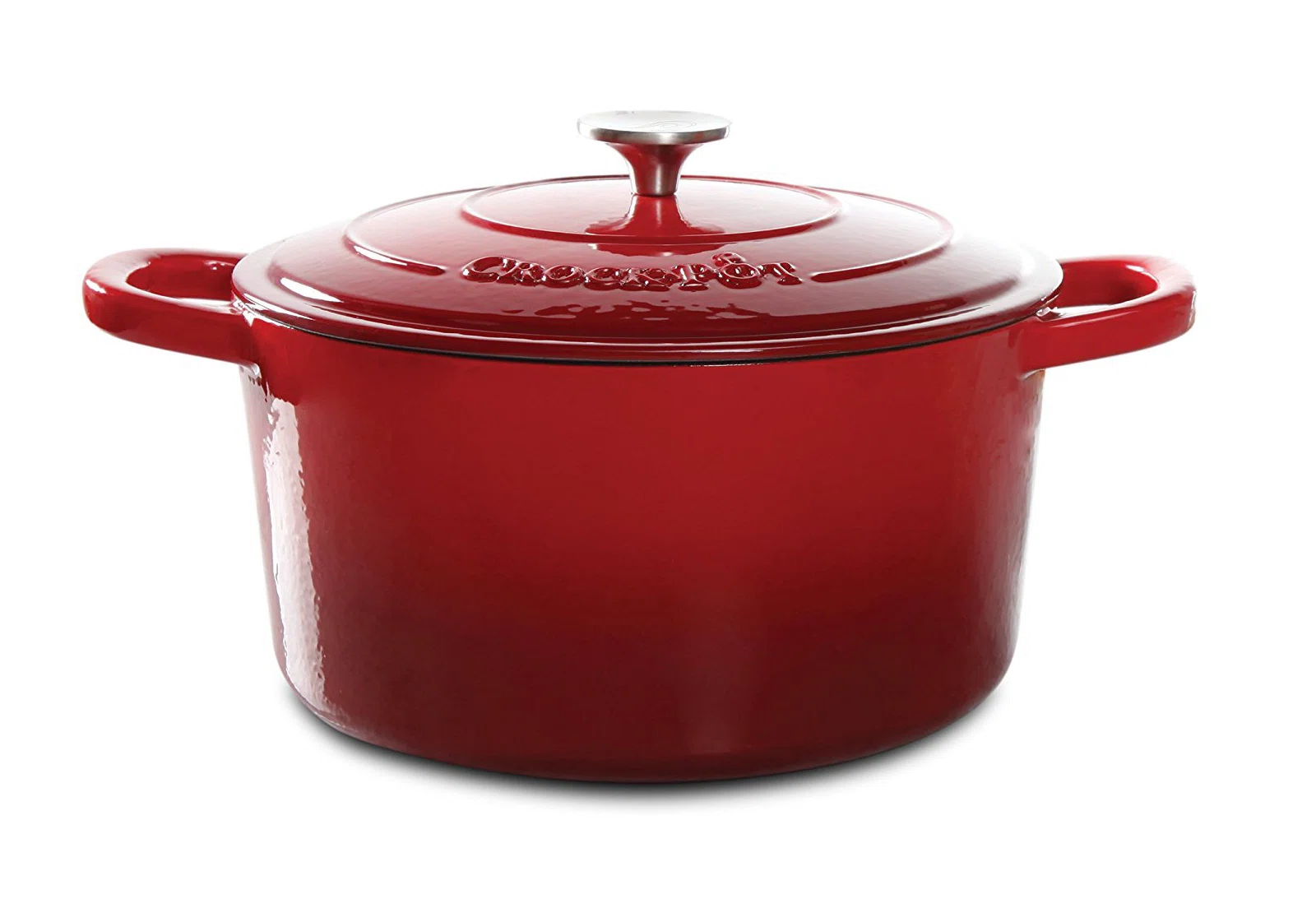 Crock-Pot Artisan 7 qt. Oval Cast Iron Nonstick Dutch Oven in Scarlet Red with Lid