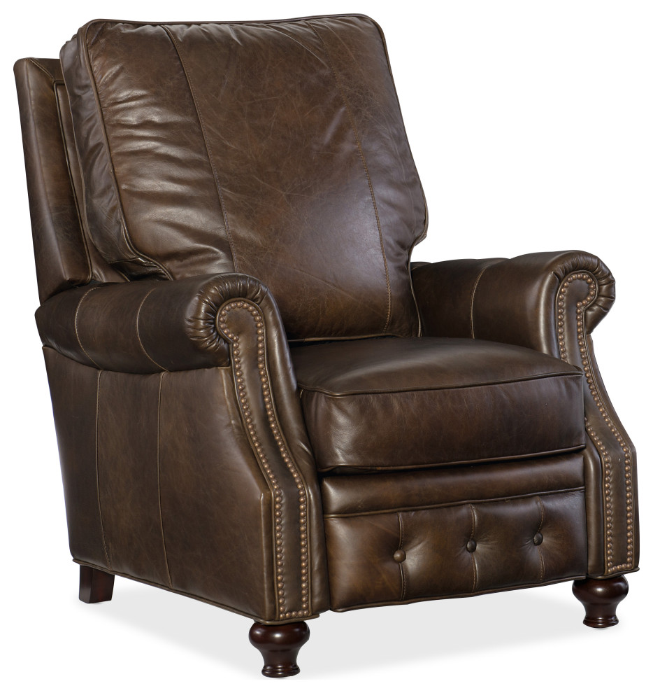 Old Saddle Cocoa Recliner Chair   Traditional   Recliner Chairs   by Homesquare  Houzz