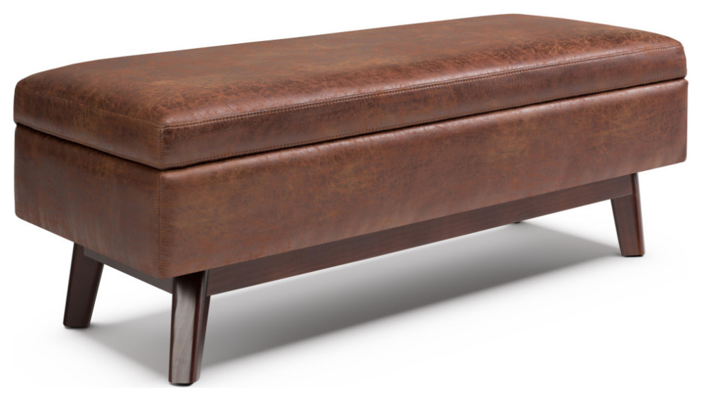 Owen Rectangular Storage Ottoman   Midcentury   Footstools And Ottomans   by Simpli Home Ltd.  Houzz