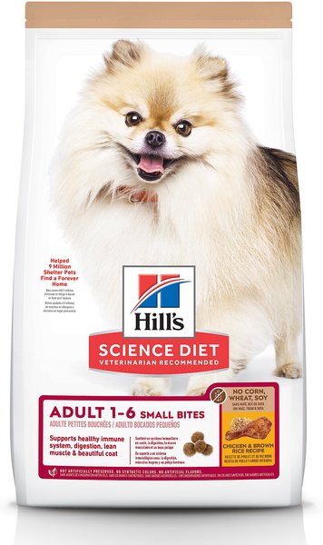 Hill's Science Diet Adult 1-6 Chicken and Brown Rice Recipe Small Bites Dry Dog Food