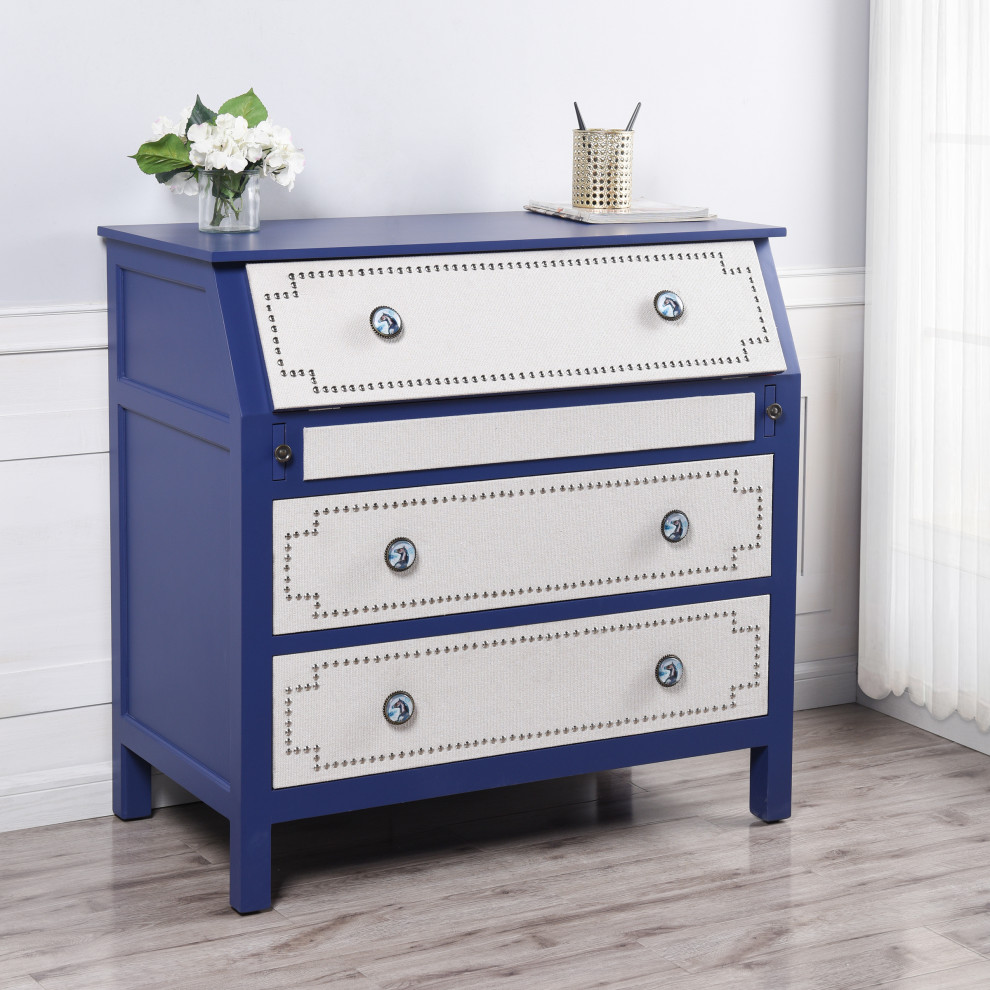 Dann Foley Lifestyle Chest Blue and Cream Finish   Contemporary   Accent Chests And Cabinets   by StyleCraft  Houzz