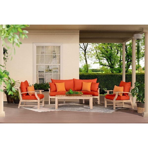 Kooper 4 Piece Sunbrella Outdoor Patio Sofa and Club Chair Set