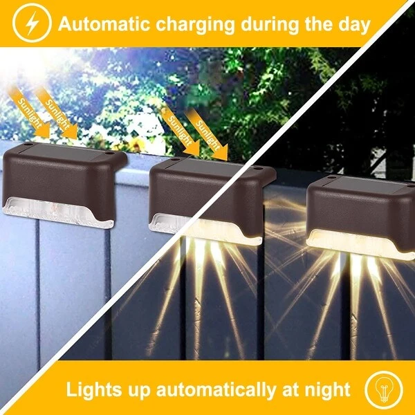 4pcs Solar LED Deck Light Outdoor Garden Path Lamp