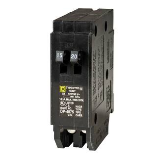 Square D Homeline 15 Amp 20 Amp Single-Pole Tandem Circuit Breaker HOMT1520CP