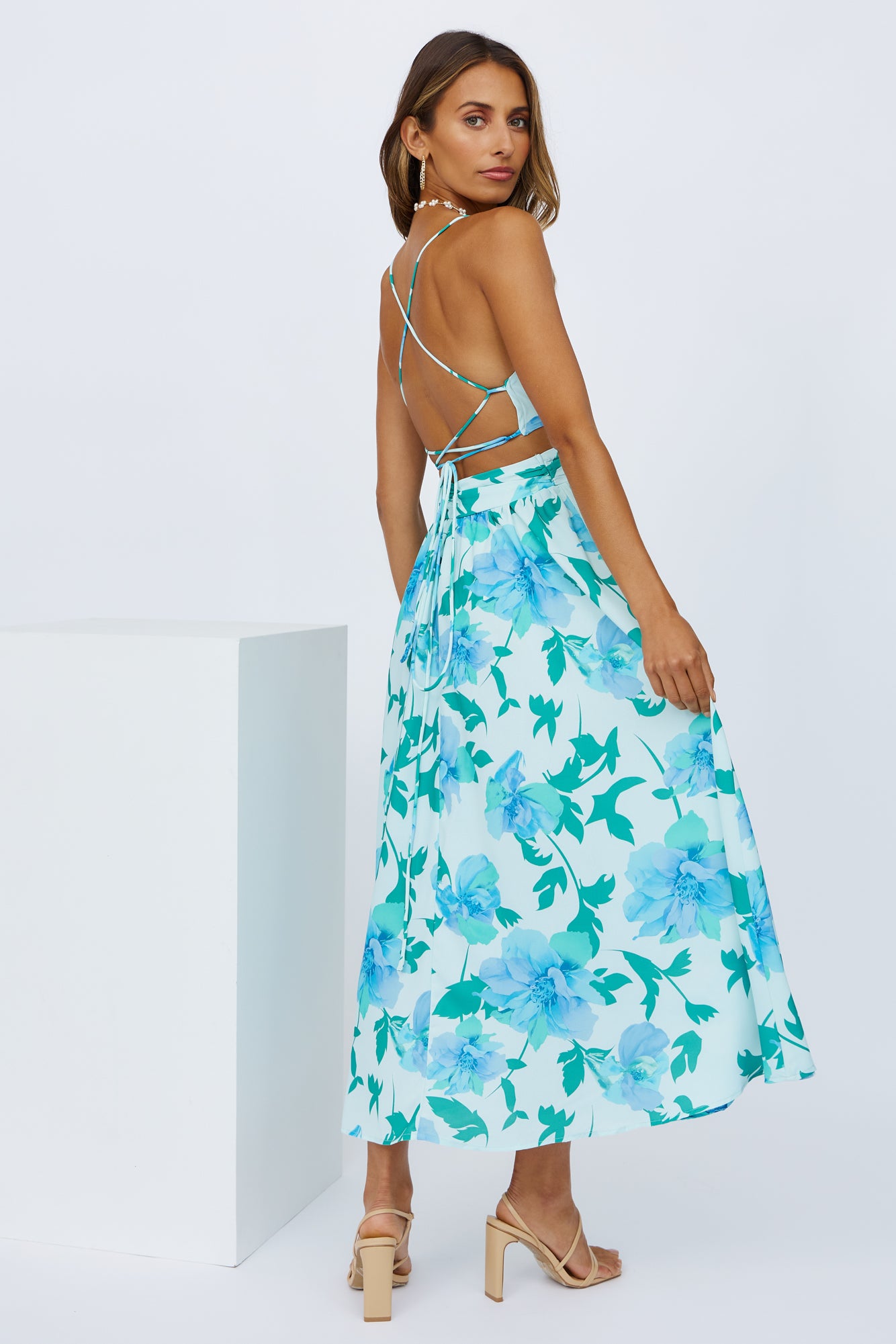 Waiting In The Sun Midi Dress Blue