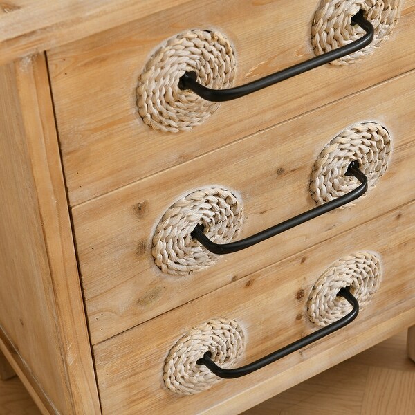 Retro Wooden 3 Drawers Accent Storage Cabinet Chest - - 37263466