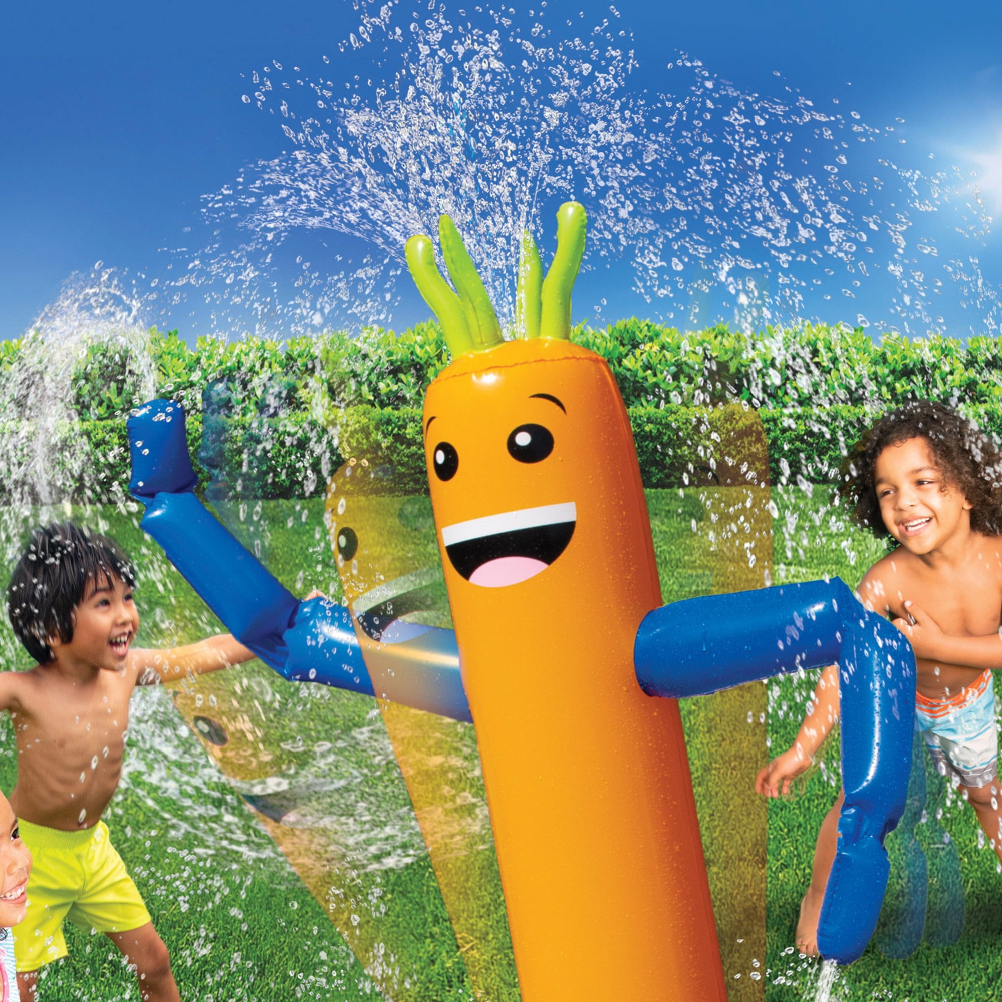 Banzai Wacky Wiggles Inflatable Sprinkler Outdoor Water Play Set， Ages 3+