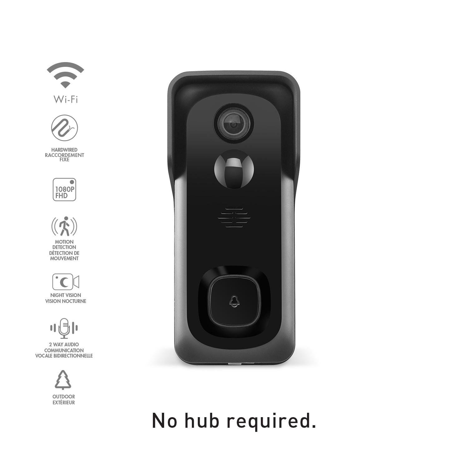 Globe Electric Wi-Fi Smart Home Black/Gray ABS/Polycarbonate Wireless Video Doorbell