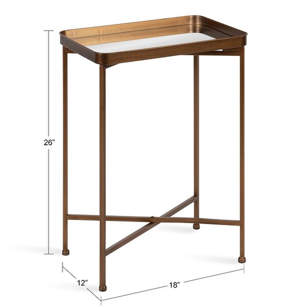 Kate and Laurel Celia Metal Tray Accent Table