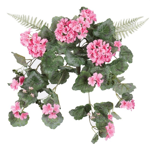 Artificial Geranium Hanging Bush 22 quot Pink Vickerman