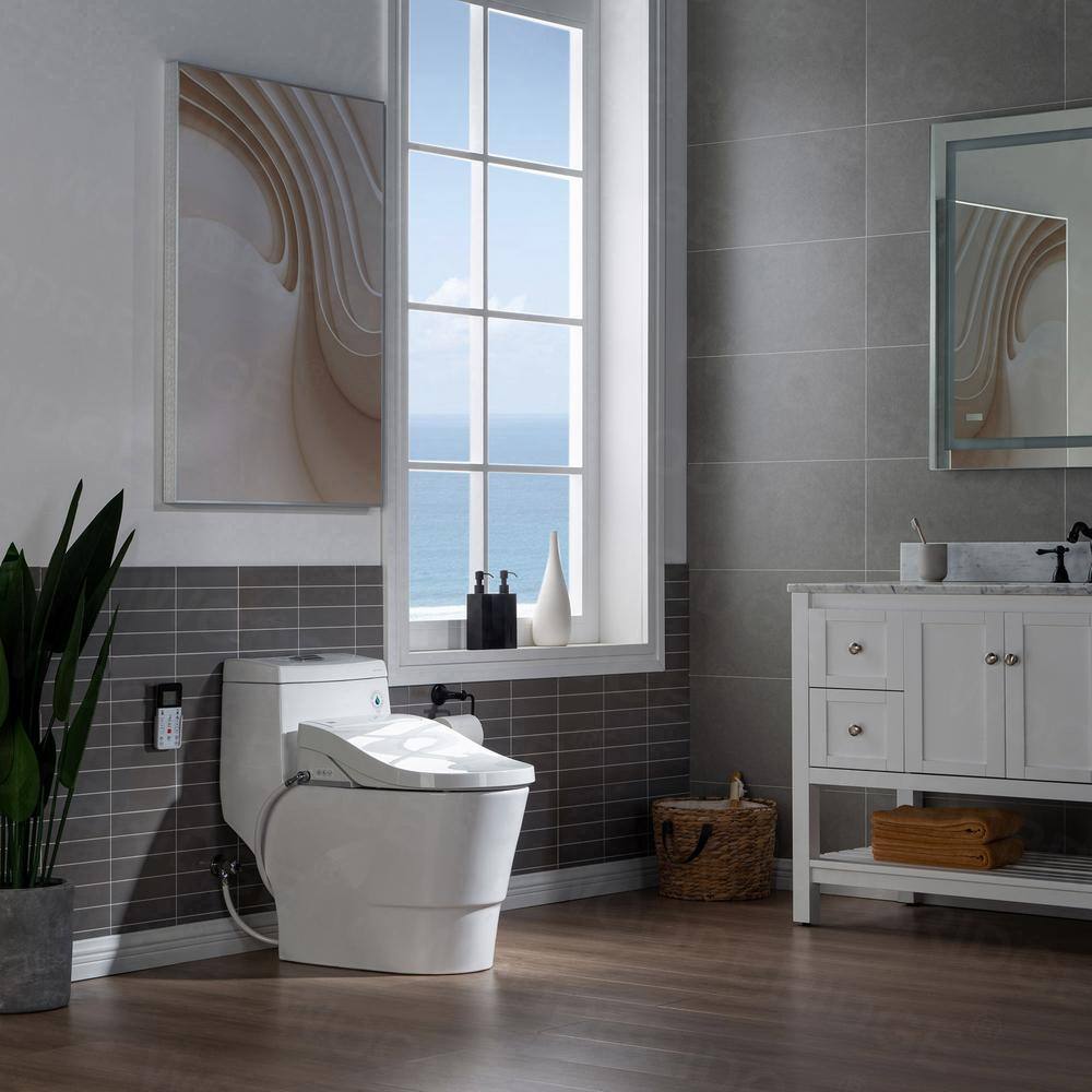 WOODBRIDGE Marsala 1-Piece 1.0 GPF1.6 GPF Dual Flush Elongated Toilet with Advance Smart Bidet Toilet in White HT0040