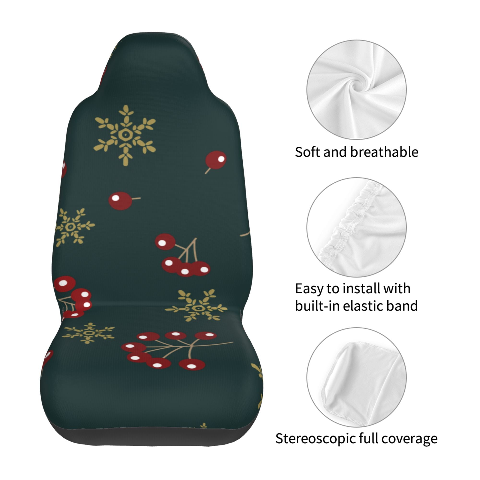 ZICANCN Car Seat Cover Bohemian Christmas Festive Style Car Front Seat Covers Protectors ， Automotive Seat Covers for Cars Trucks Suv