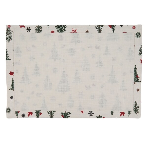 Holiday Placemats With Christmas Tree and Snowflakes Design