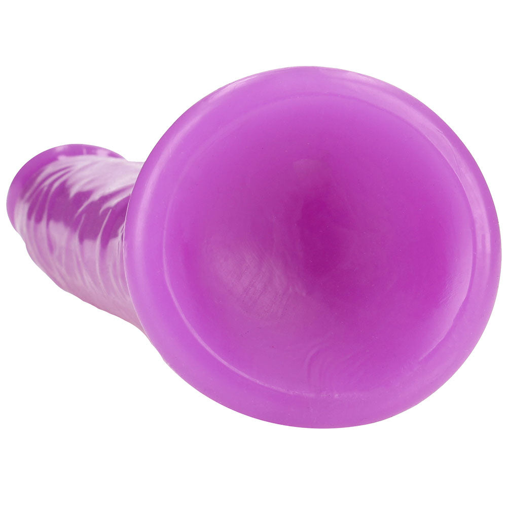 RealRock Glow In The Dark 8 Inch Slim Dildo in Purple