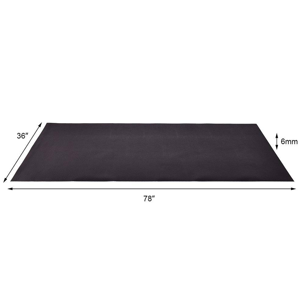 HONEY JOY Black 36 in. W x 78 in. L PVC Floor Protector Treadmill Mat Fitness Gym Exercise Equipment Mat (total of 20 sq. ft.) TOPH-0004