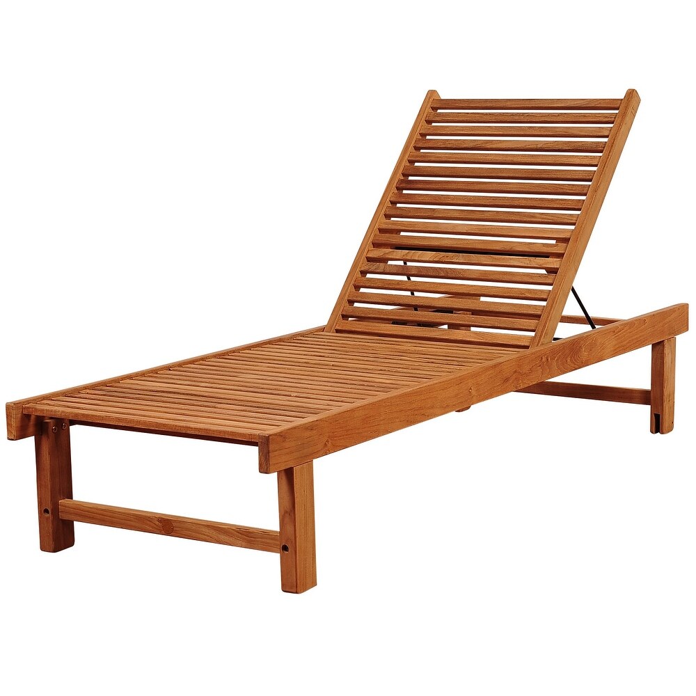 Amazonia Nias Outdoor Chaise Lounger Patio Furniture Teak Backyard Garden Lawn   N/A