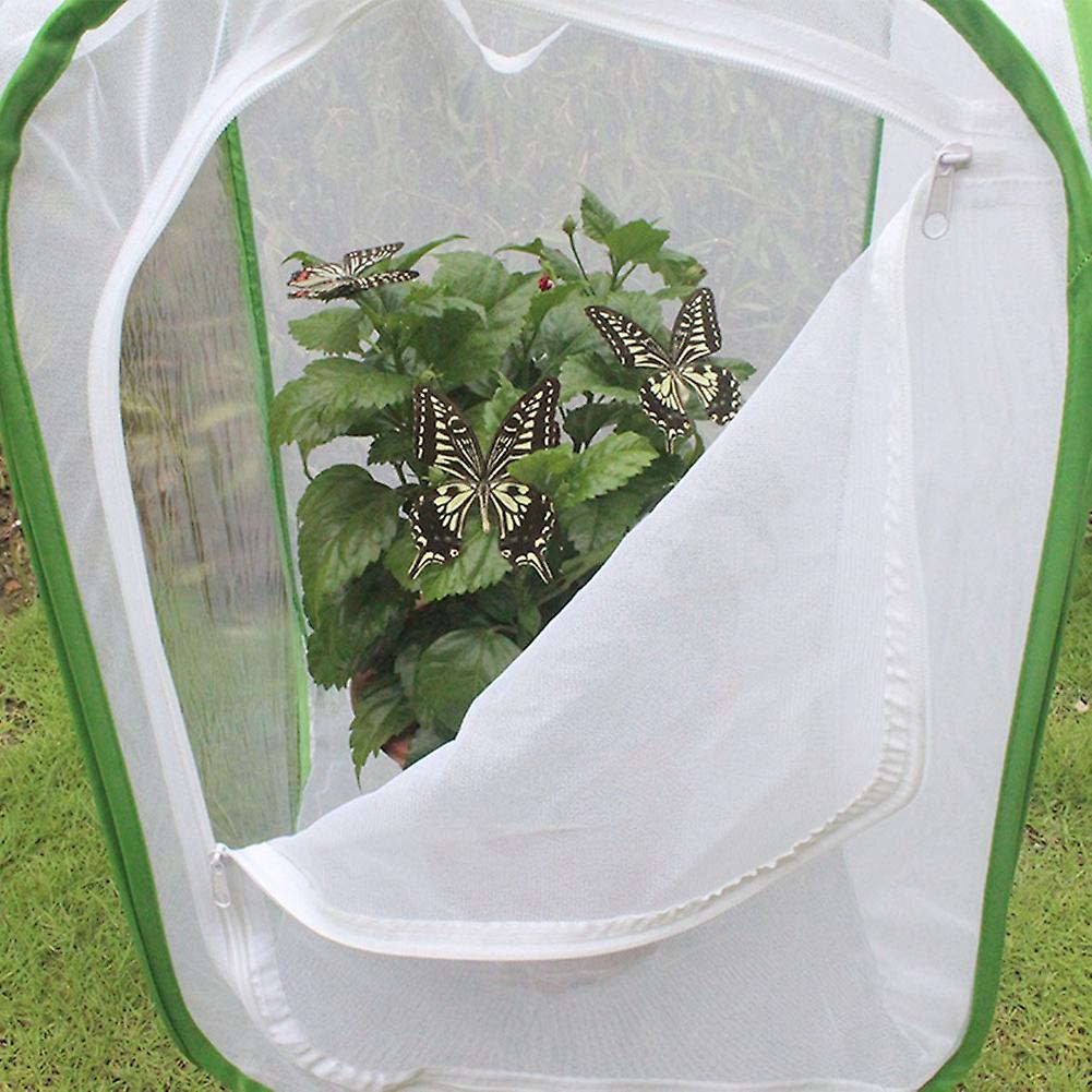 Folding Collapsible Ventilated Insect Cage Light Transmission Mesh Cage Zipper Plant House